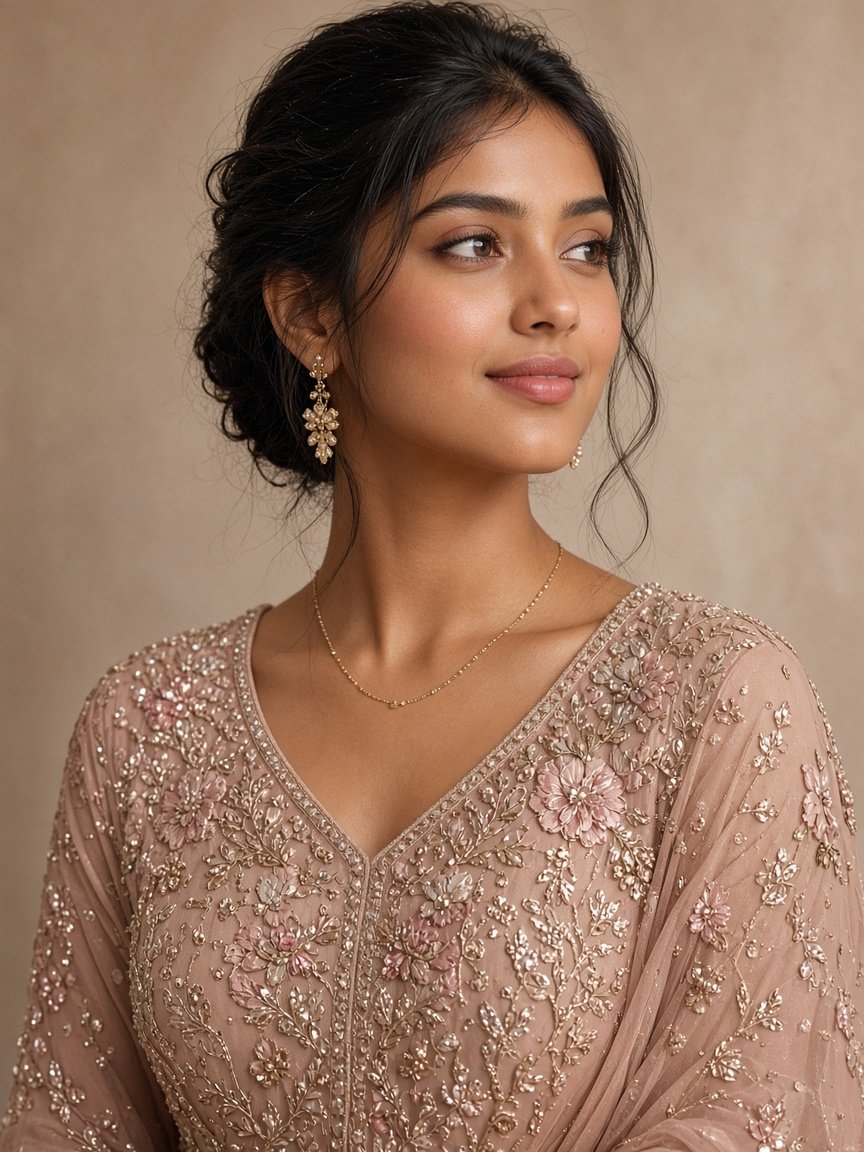 Placeholder engagement makeup look — to be replaced with Rahat by Raabi photography.